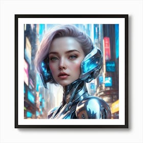 Futuristic Woman - Modern - Urban 01 Art Print