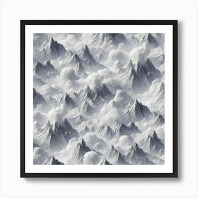 Clouds And Mountains Art Print