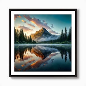 Sunrise In The Mountains Art Print