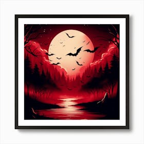 Bats In The Forest Art Print