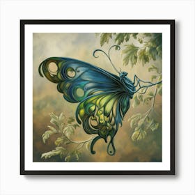 Butterfly On A Branch Art Print