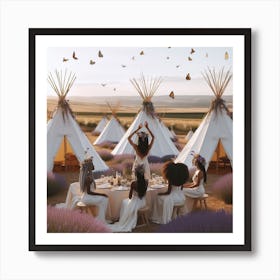 Teepee Wedding Art Print