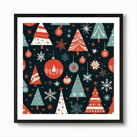 Christmas Tree Pattern Art Print