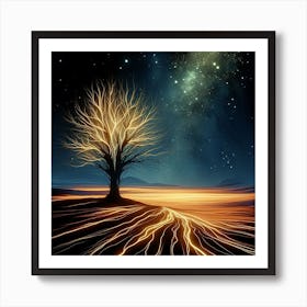 Tree of lights Art Print