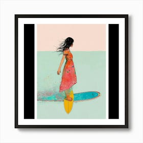 'Surfing Girl' Art Print