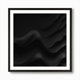 Abstract Black Wave Art Print