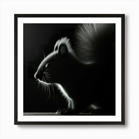 Black And White Squirrel 1 Art Print