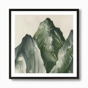 Japanese Watercolour Of Mount Kurai 4 Art Print