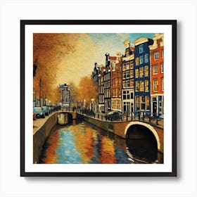 Amsterdam Canal Van Gogh Art Print