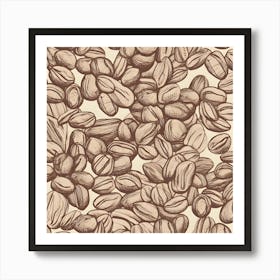 Coffee Beans Seamless Pattern 4 Art Print