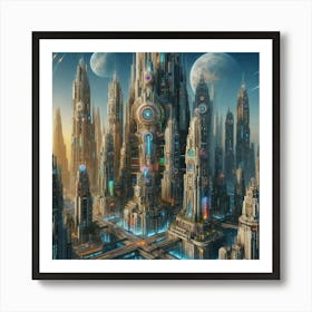 Futuristic City 51 Art Print