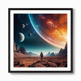 Astronaut In Space Art Print