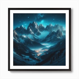 Night In The Mountains Art Print