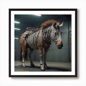 Zebra Horse Hybrid Indoors Art Print