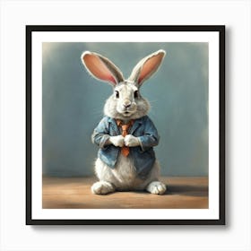 Rabbit In A Tie Art Print