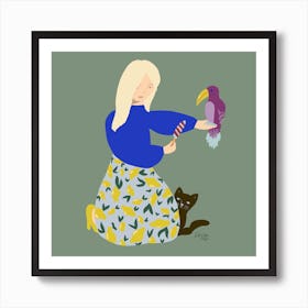 Feeding My Pets Art Print