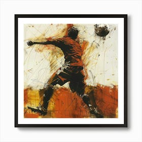 Soccer Player Kicking A Ball Art Print