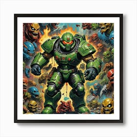 AI Generated DOOM circa 1990's Art Print