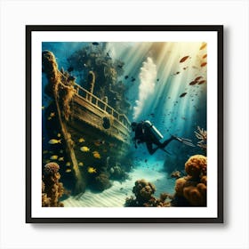 Scuba Diving In The Red Sea Art Print