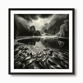 Lake In A Storm Art Print