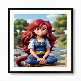 Girl With Red Hair Art Print