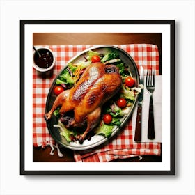 Roasted Duck With Salad Art Print