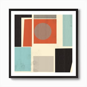 Mid Century Modern, Abstract Square Art, Trending Geometric Shapes Art Print