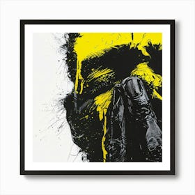 Splatter Black Face Painting 1 Art Print