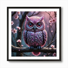 Pink Owl 6 Art Print