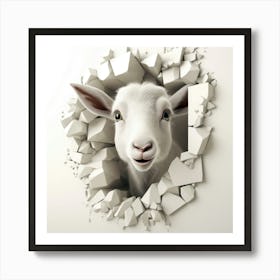 Goat Through A Wall 2 Art Print