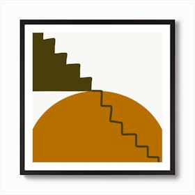 Stairway To Heaven - Midcentury modern painting Art Print