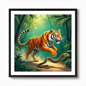 Tiger In The Jungle Art Print