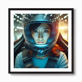 Portrait Of A Woman In A Space Suit Art Print