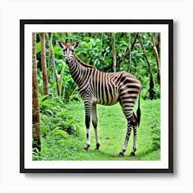 Zebra In The Forest 4 Art Print