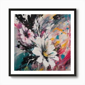 Flower Graffiti Abstract Paint Chaos Color Burst 5 Art Print