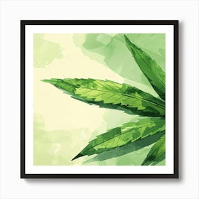 Watercolor Marijuana Leaf Art Print