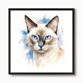 Classic Siamese Cat Portrait Art Print