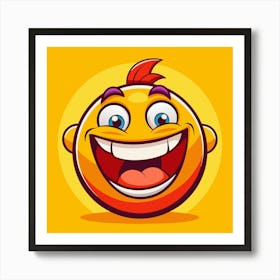 Yellow Emoji Smiley Face With Big Smile 5 Art Print