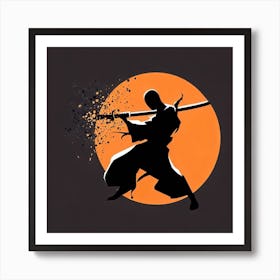 Samurai Warrior - Bo Staff - Wushu - Martial Arts 5 Art Print