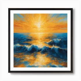 Sunrise Over The Ocean Art Print