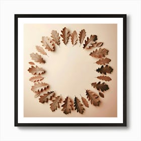 Autumn Leaves In A Circle Art Print