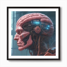 Cybernetic Brain Art Print