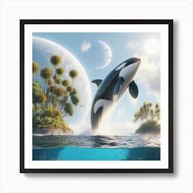 Sci-fi orca Art Print