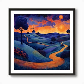 Sunset In The Valley Art Print