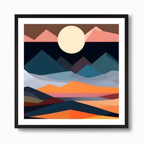 Abstract Landscape Sunset Art Print