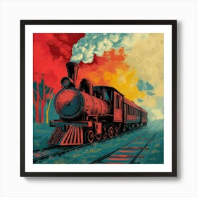 Train On The Tracks Art Print