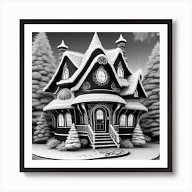 Albedobase Xl Superb Black Santas House Coloring Mandala Of Th 1 Art Print