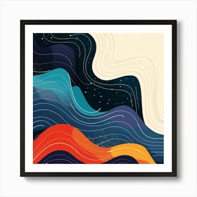 Abstract Wave Painting 4 Art Print