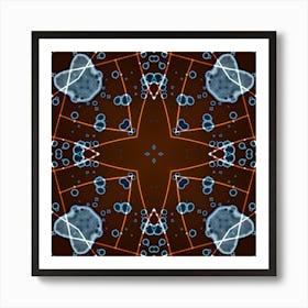 Abstract Pattern Blue And Orange Art Print