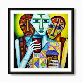 Cubism Oil Painting Famous Coffee  Drug Art Print